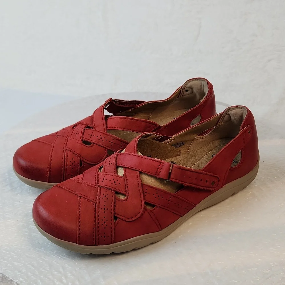 Earth Origins Rapid Teddy Leather Walking Loafer Cushioned Red Size 7 - Picture 5 of 12